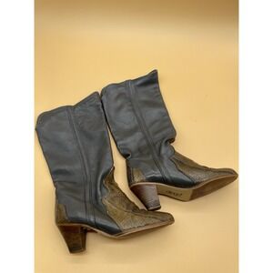 Acme Dingo Gray Snake Skin Leather‎ Cowboy Boots Womens Size 6 M USA